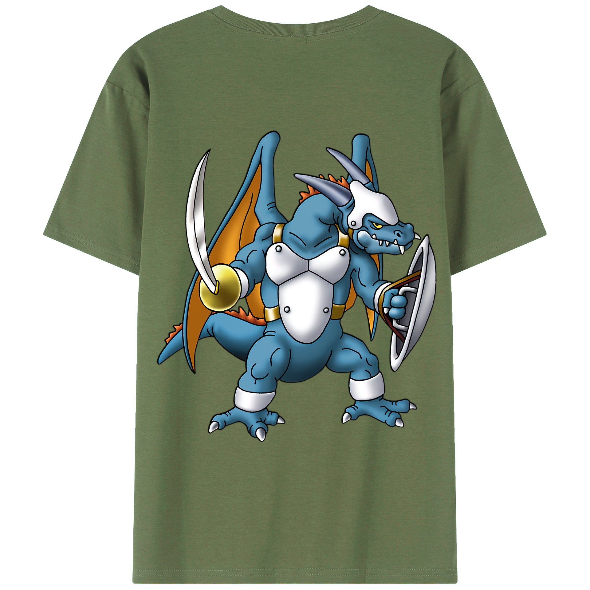 （画像用） ドラゴンクエスト Doragon Kuesuto Dragon Quest 綿100％ メンズ半袖Tシャツ（バックプリント） 通気性